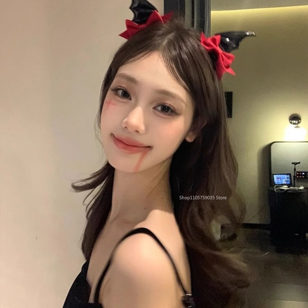 Halloween Devil Horn Bow Hair  - Cosplay Bat Prop 评论和价格