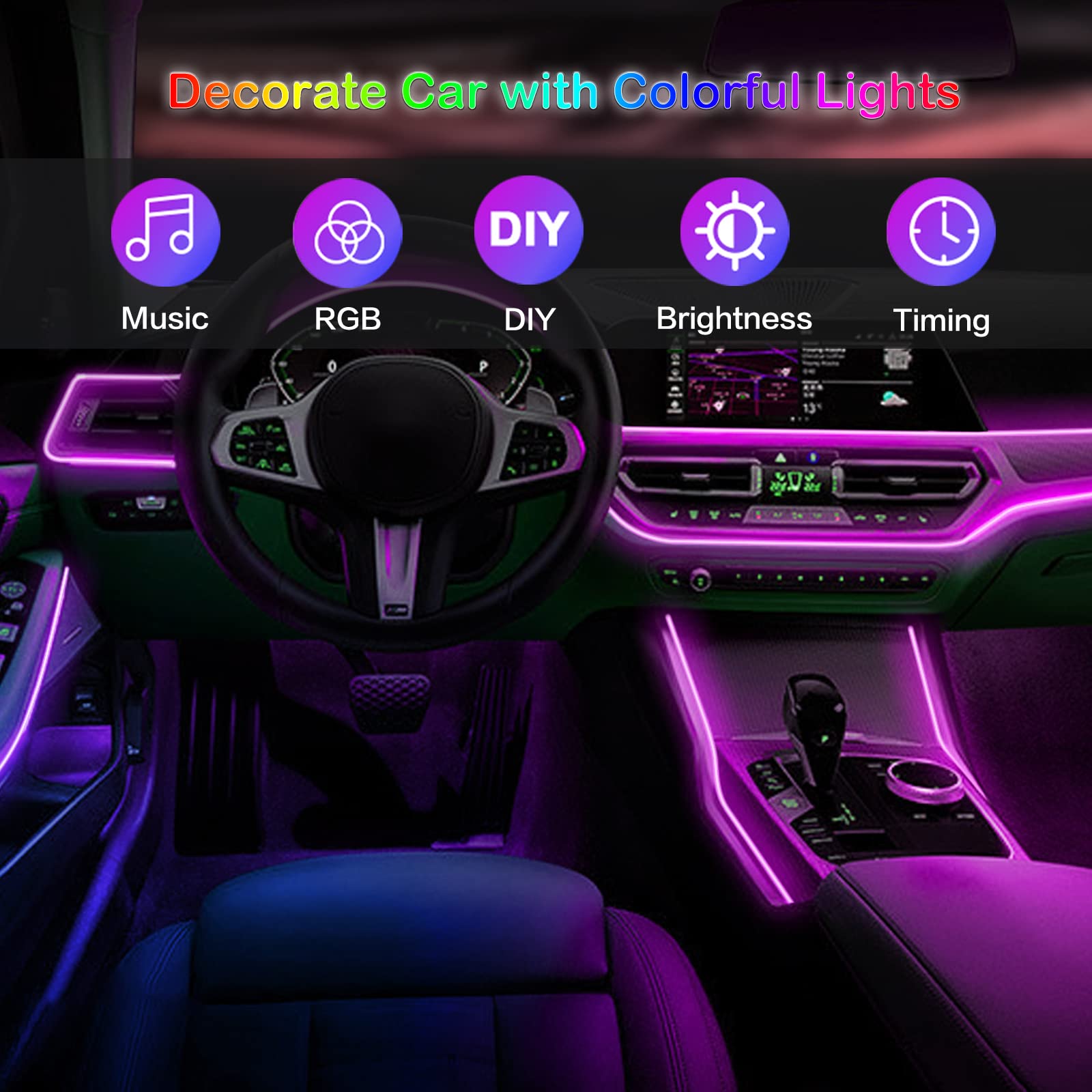 LED Car Interior Ambient Strip - Led El Wire 评论和价格