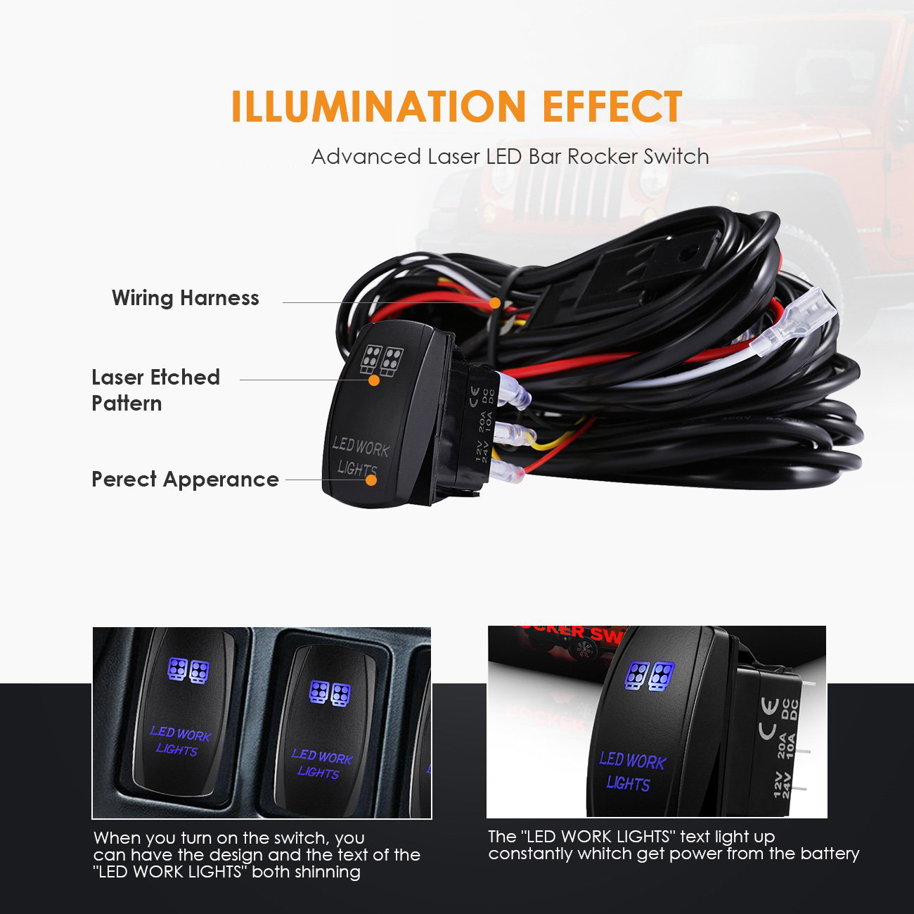 LED Light Bar Wiring Harness K - Led El Wire 评论和价格
