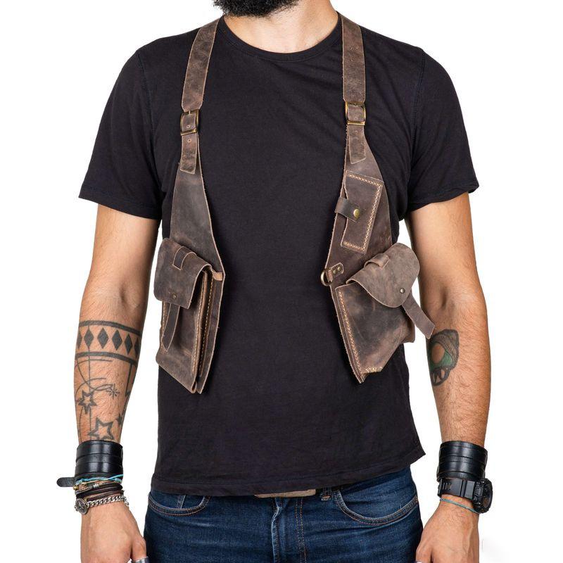 Retro Medieval Leather Shoulde - Evoker Cosplay Prop 评论和价格