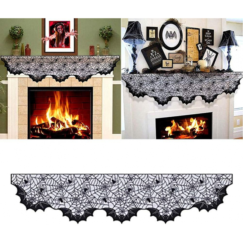 Halloween Lace Fireplace Scarf - Cosplay Bat Prop 评论和价格