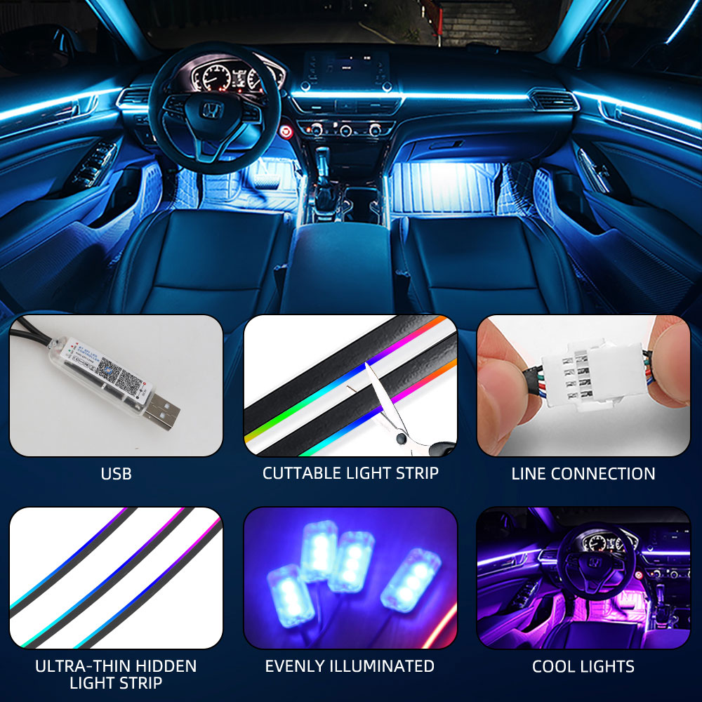 35/75/110/140cm LED Ambient Li - Led El Wire 评论和价格